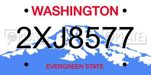 2XJ8577 Washington License Plate