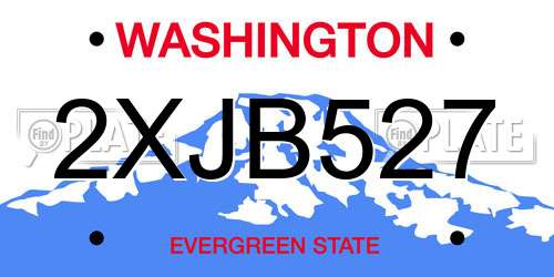 2XJB527 Washington License Plate