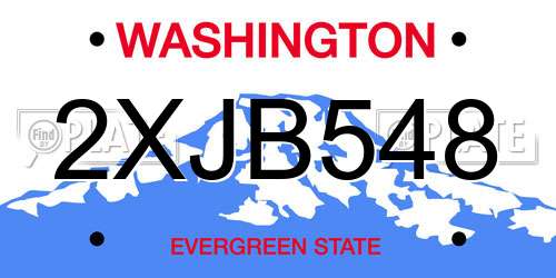 2XJB548 Washington License Plate
