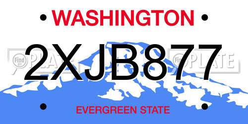 2XJB877 Washington License Plate