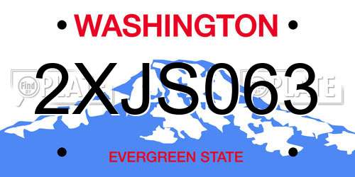 2XJS063 Washington License Plate