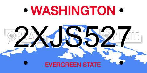 2XJS527 Washington License Plate