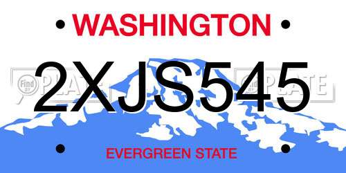 2XJS545 Washington License Plate
