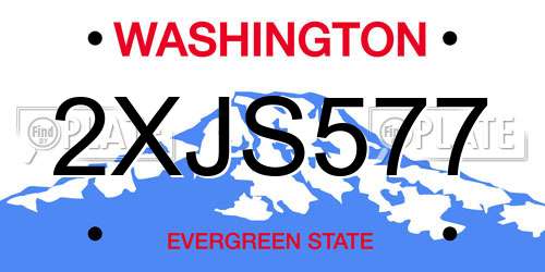 2XJS577 Washington License Plate