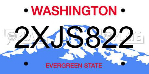 2XJS822 Washington License Plate