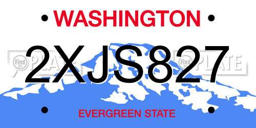 2XJS827 Washington License Plate