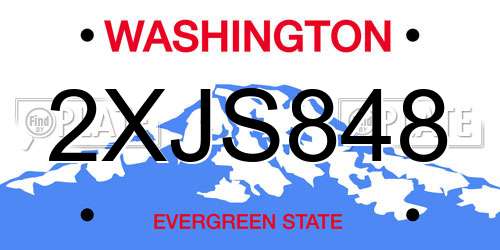 2XJS848 Washington License Plate