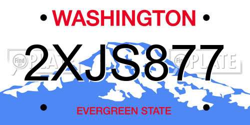 2XJS877 Washington License Plate