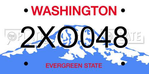 2XO048 Washington License Plate