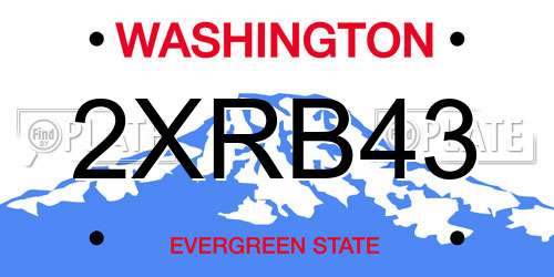 2XRB43 Washington License Plate