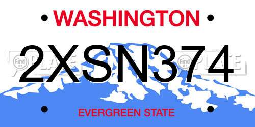 2XSN374 Washington License Plate