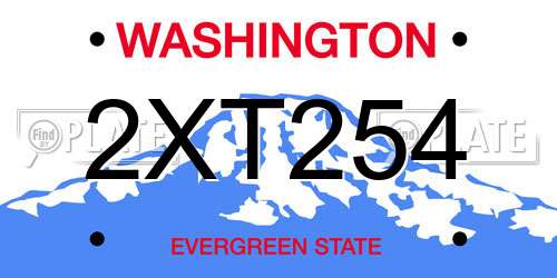 2XT254 Washington License Plate