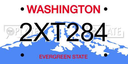 2XT284 Washington License Plate