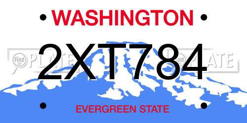 2XT784 Washington License Plate