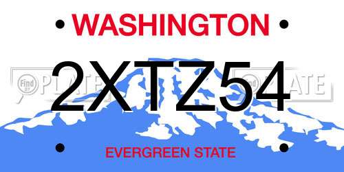 2XTZ54 Washington License Plate