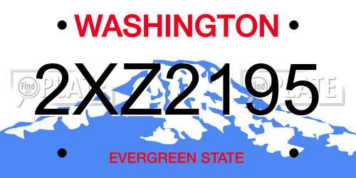 2XZ2195 Washington License Plate