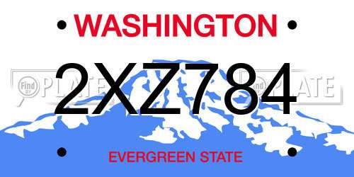 2XZ784 Washington License Plate