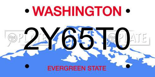 2Y65T0 Washington License Plate