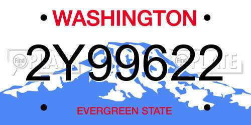 2Y99622 Washington License Plate