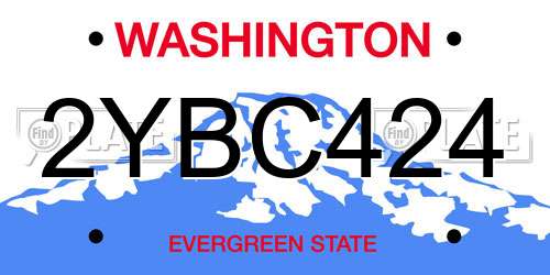 2YBC424 Washington License Plate