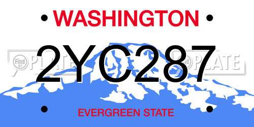 2YC287 Washington License Plate