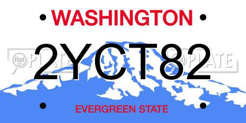 2YCT82 Washington License Plate