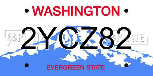 2YCZ82 Washington License Plate