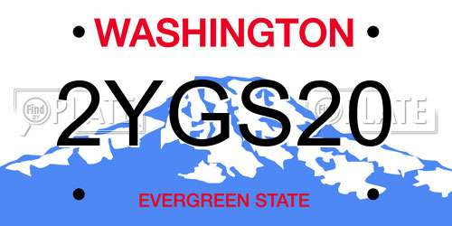 2YGS20 Washington License Plate