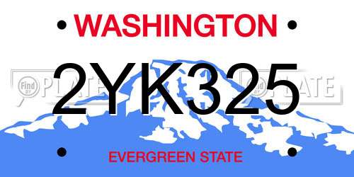 2YK325 Washington License Plate