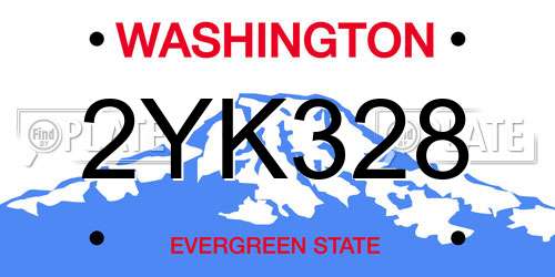 2YK328 Washington License Plate