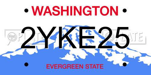 2YKE25 Washington License Plate