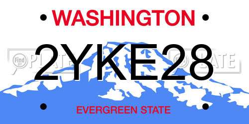 2YKE28 Washington License Plate