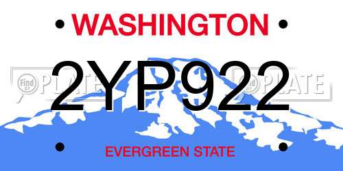 2YP922 Washington License Plate