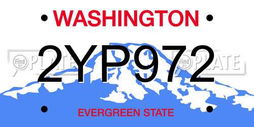 2YP972 Washington License Plate