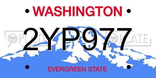 2YP977 Washington License Plate