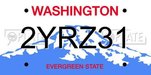 2YRZ31 Washington License Plate