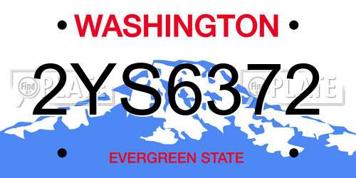 2YS6372 Washington License Plate
