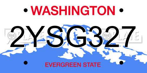 2YSG327 Washington License Plate