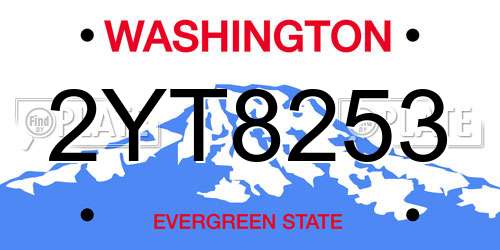 2YT8253 Washington License Plate