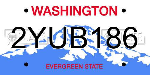 2YUB186 Washington License Plate