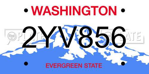 2YV856 Washington License Plate