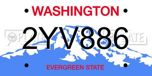 2YV886 Washington License Plate