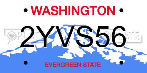 2YVS56 Washington License Plate