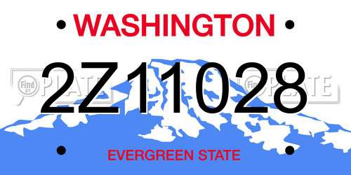 2Z11028 Washington License Plate