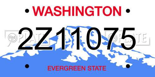 2Z11075 Washington License Plate