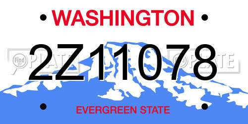 2Z11078 Washington License Plate