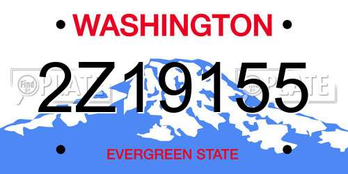 2Z19155 Washington License Plate