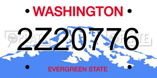 2Z20776 Washington License Plate