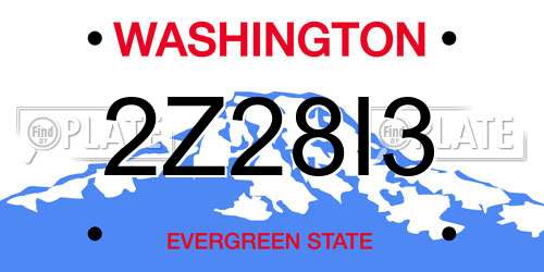 2Z28I3 Washington License Plate