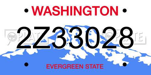 2Z33028 Washington License Plate